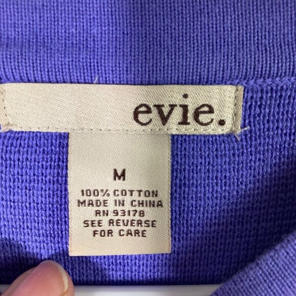 Womens Vintage Evie 3/4 Sleeve Button Cardigan Sweater Belt Detail Purple M Cott - Picture 8 of 9